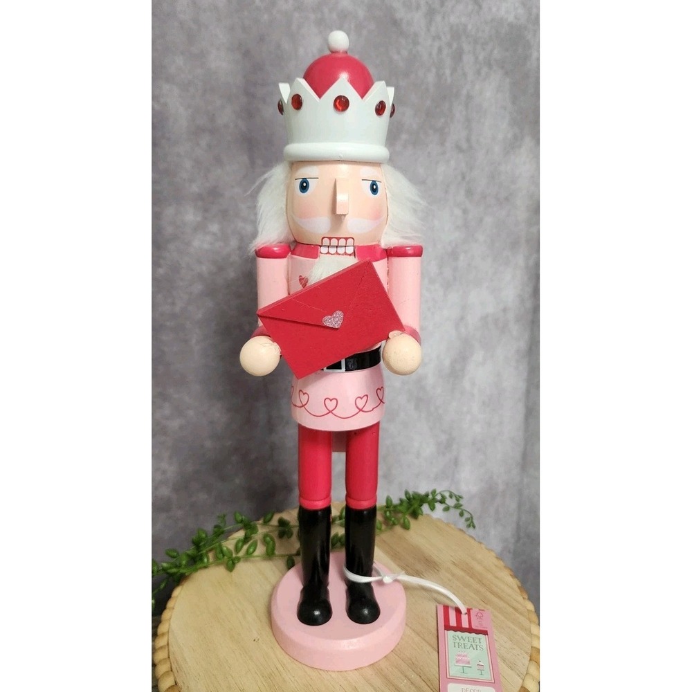 Valentine's Day King Of Hearts Nutcracker Rhinestone Love Envelope Mail 14"‎ NEW